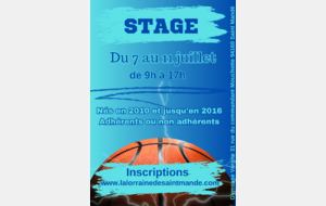 🏀Inscription stage de juillet🏀