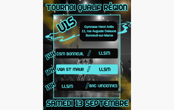Tournoi Qualif Région U15